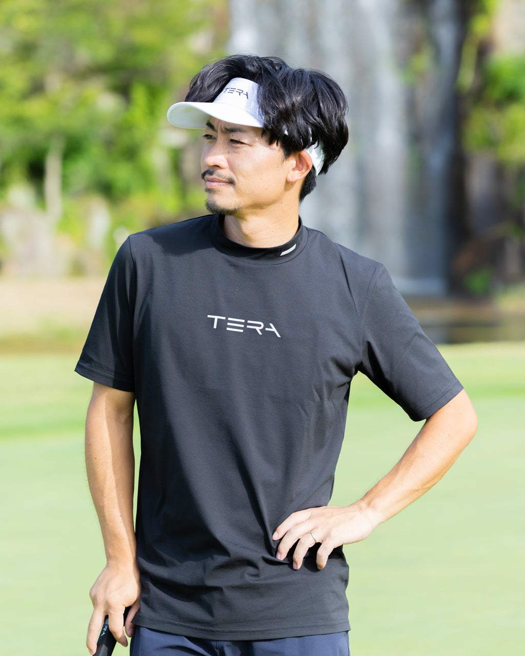 TERA　モックネックシャツ　ブラック