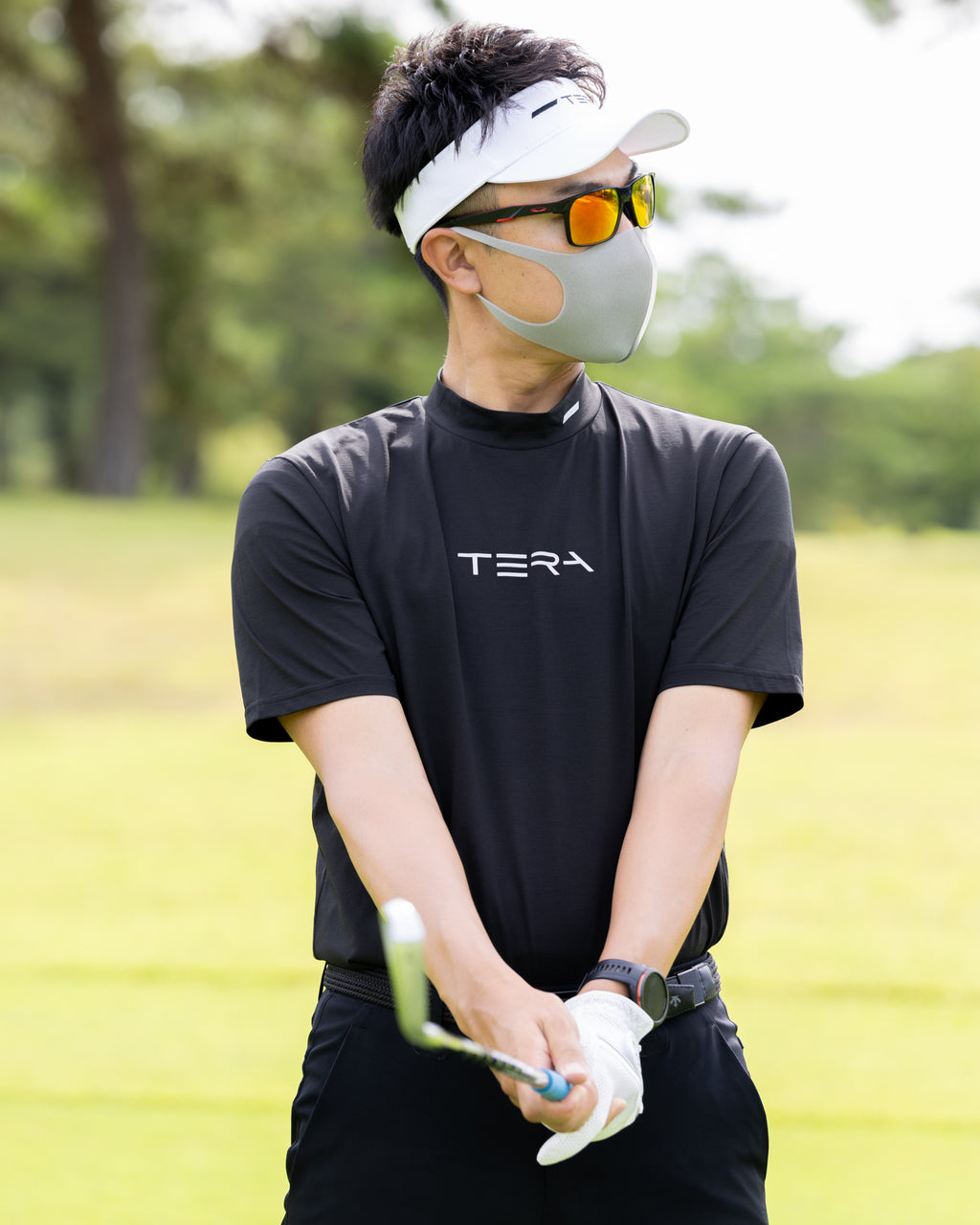 TERA　モックネックシャツ　ブラック