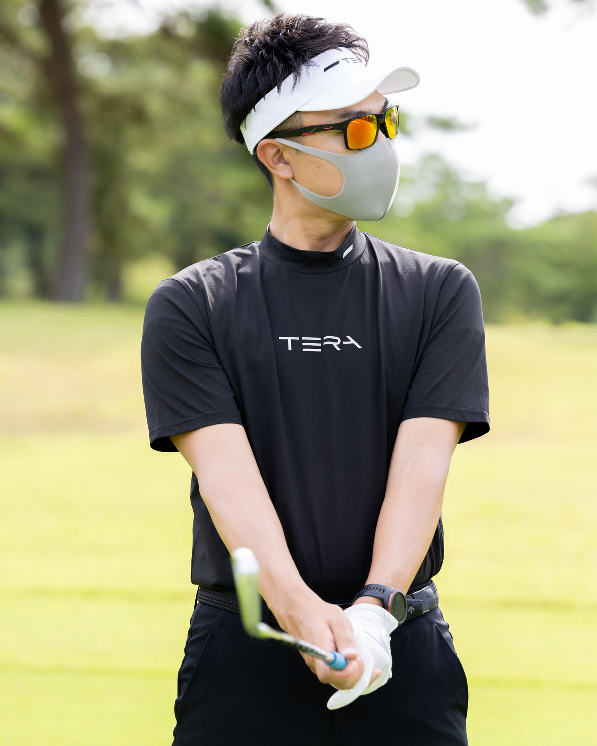 TERA　モックネックシャツ　ブラック